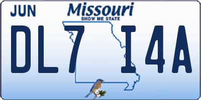 MO license plate DL7I4A