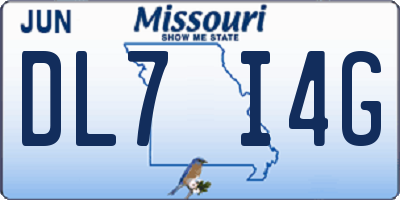 MO license plate DL7I4G