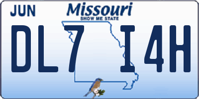 MO license plate DL7I4H