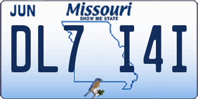 MO license plate DL7I4I