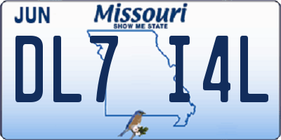 MO license plate DL7I4L