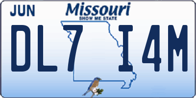 MO license plate DL7I4M