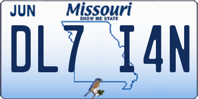 MO license plate DL7I4N