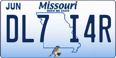 MO license plate DL7I4R