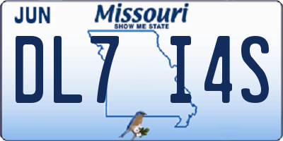 MO license plate DL7I4S