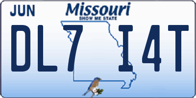 MO license plate DL7I4T