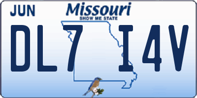 MO license plate DL7I4V