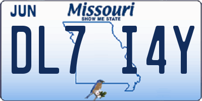 MO license plate DL7I4Y