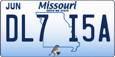 MO license plate DL7I5A