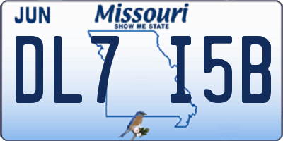 MO license plate DL7I5B