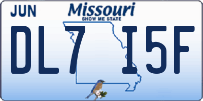 MO license plate DL7I5F