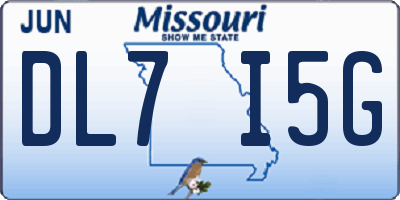 MO license plate DL7I5G