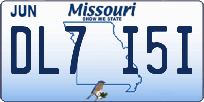 MO license plate DL7I5I