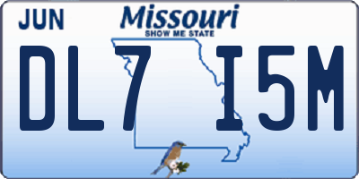 MO license plate DL7I5M