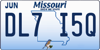 MO license plate DL7I5Q