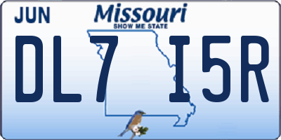 MO license plate DL7I5R