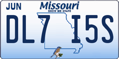 MO license plate DL7I5S