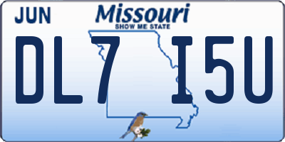 MO license plate DL7I5U
