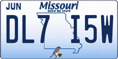 MO license plate DL7I5W