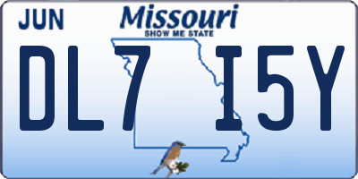 MO license plate DL7I5Y
