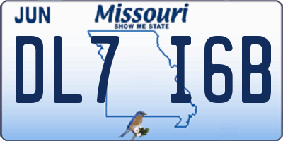 MO license plate DL7I6B