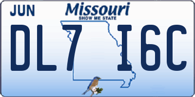MO license plate DL7I6C