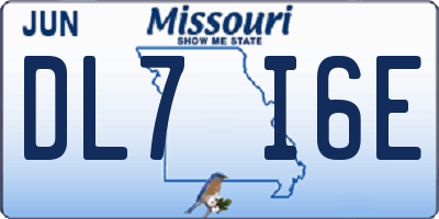 MO license plate DL7I6E