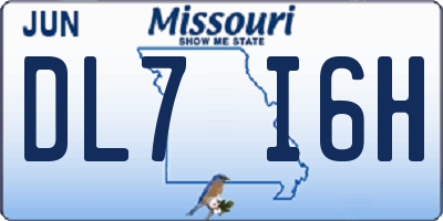 MO license plate DL7I6H
