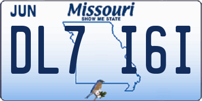 MO license plate DL7I6I