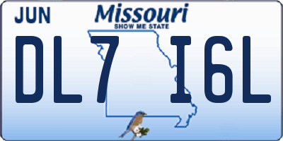 MO license plate DL7I6L