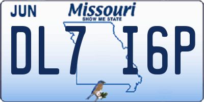 MO license plate DL7I6P