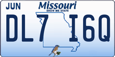 MO license plate DL7I6Q