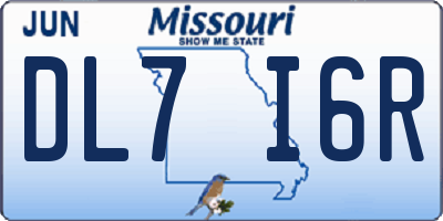 MO license plate DL7I6R