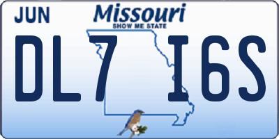 MO license plate DL7I6S