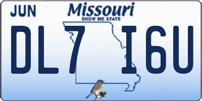 MO license plate DL7I6U