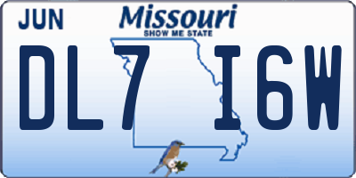 MO license plate DL7I6W
