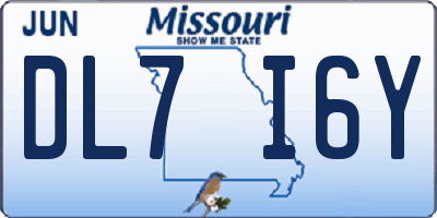 MO license plate DL7I6Y