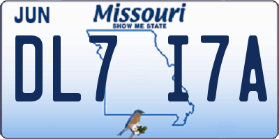 MO license plate DL7I7A