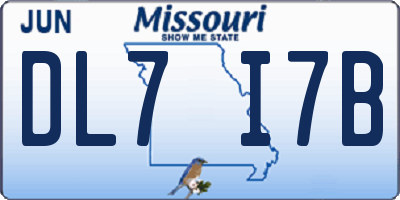 MO license plate DL7I7B