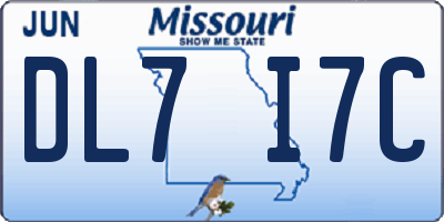 MO license plate DL7I7C