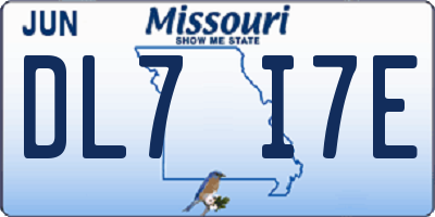 MO license plate DL7I7E