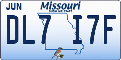 MO license plate DL7I7F