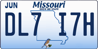 MO license plate DL7I7H
