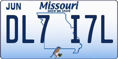 MO license plate DL7I7L