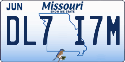 MO license plate DL7I7M