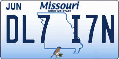 MO license plate DL7I7N