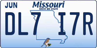 MO license plate DL7I7R