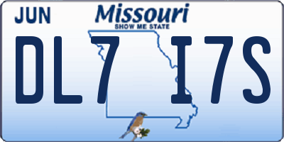 MO license plate DL7I7S