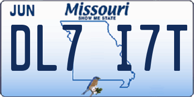 MO license plate DL7I7T