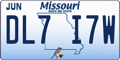 MO license plate DL7I7W